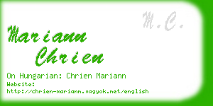 mariann chrien business card